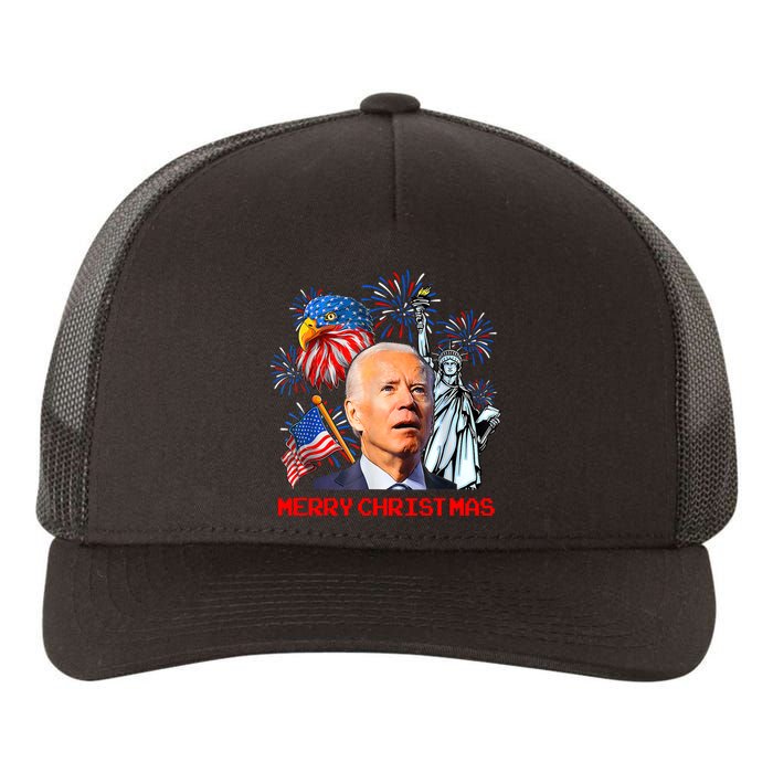 Joe Biden Confused Patriotic Merry Christmas For 4th Of July Yupoong Adult 5-Panel Trucker Hat