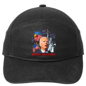 Joe Biden Confused Patriotic Merry Christmas For 4th Of July 7-Panel Snapback Hat