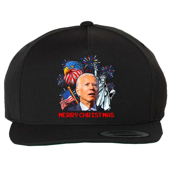 Joe Biden Confused Patriotic Merry Christmas For 4th Of July Wool Snapback Cap