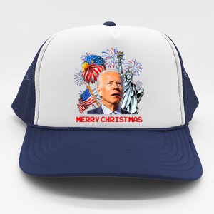 Joe Biden Confused Patriotic Merry Christmas For 4th Of July Trucker Hat