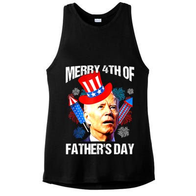 Joe Biden Confused Merry 4th Of Fathers Day Fourth Of July Ladies PosiCharge Tri-Blend Wicking Tank