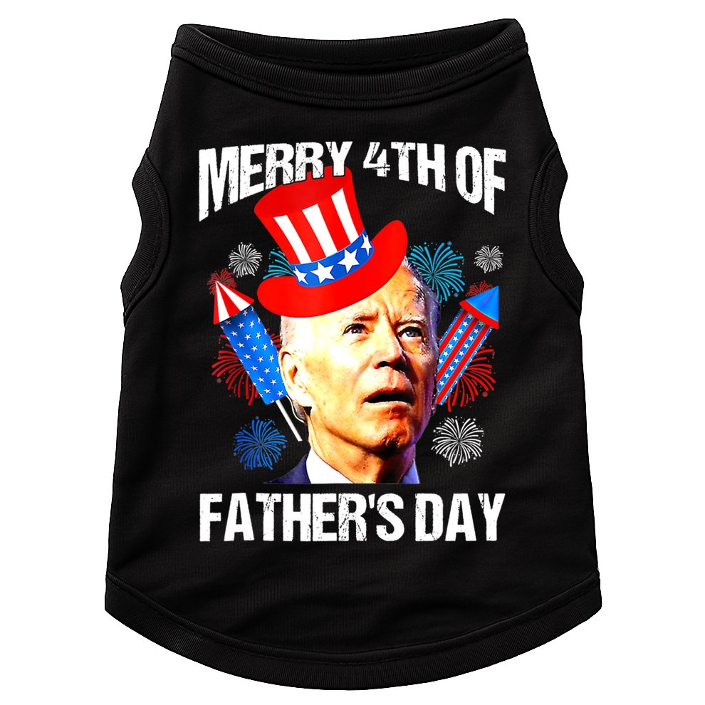 Joe Biden Confused Merry 4th Of Fathers Day Fourth Of July Doggie Tank