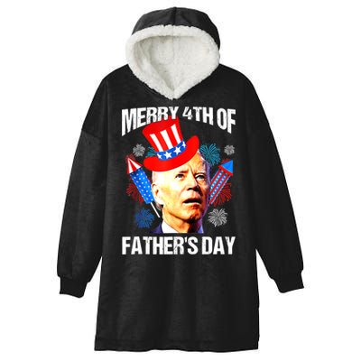 Joe Biden Confused Merry 4th Of Fathers Day Fourth Of July Hooded Wearable Blanket