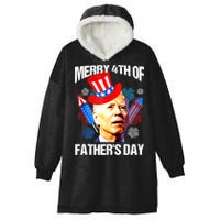 Joe Biden Confused Merry 4th Of Fathers Day Fourth Of July Hooded Wearable Blanket