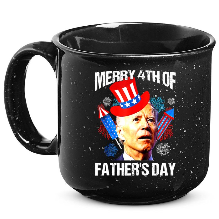 Joe Biden Confused Merry 4th Of Fathers Day Fourth Of July 15oz Campfire Ceramic Mug