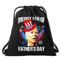 Joe Biden Confused Merry 4th Of Fathers Day Fourth Of July Drawstring Bag