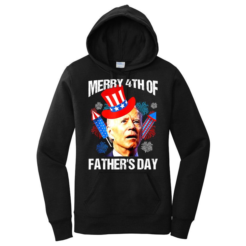 Joe Biden Confused Merry 4th Of Fathers Day Fourth Of July Women's Pullover Hoodie