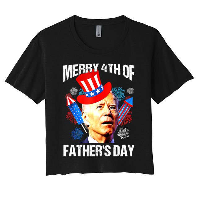 Joe Biden Confused Merry 4th Of Fathers Day Fourth Of July Crop Top
