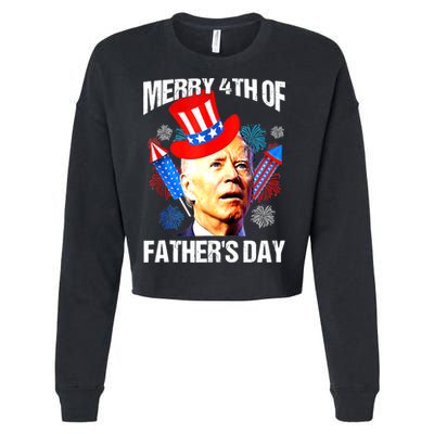 Joe Biden Confused Merry 4th Of Fathers Day Fourth Of July Cropped Pullover Crew