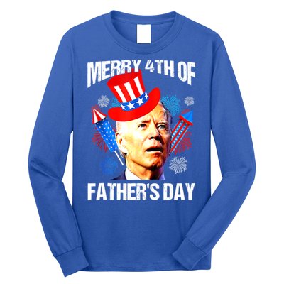 Joe Biden Confused Merry 4th Of Fathers Day Fourth Of July Long Sleeve Shirt