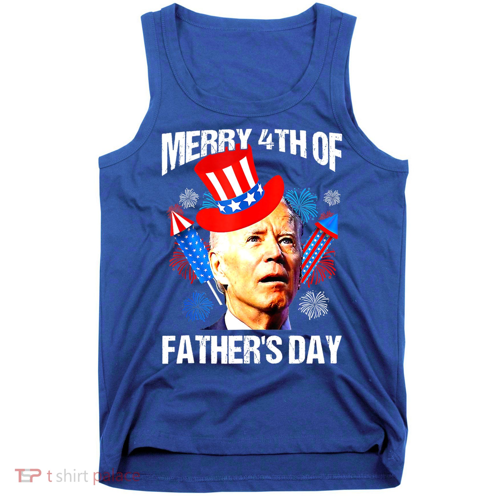 Joe Biden Confused Merry 4th Of Fathers Day Fourth Of July Tank Top