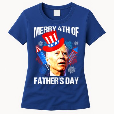 Joe Biden Confused Merry 4th Of Fathers Day Fourth Of July Womens T-Shirt