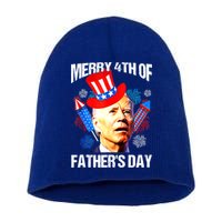 Joe Biden Confused Merry 4th Of Fathers Day Fourth Of July Short Acrylic Beanie