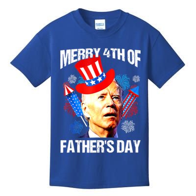 Joe Biden Confused Merry 4th Of Fathers Day Fourth Of July Kids T-Shirt