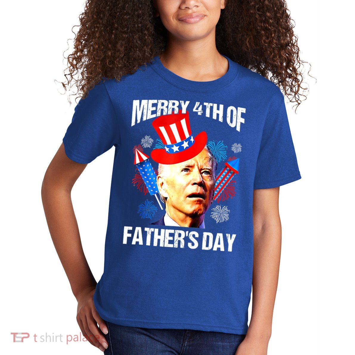 Joe Biden Confused Merry 4th Of Fathers Day Fourth Of July Kids T-Shirt