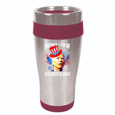 Joe Biden Confused Merry 4th Of Fathers Day Fourth Of July 16oz Travel Tumbler