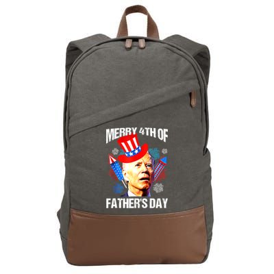 Joe Biden Confused Merry 4th Of Fathers Day Fourth Of July Cotton Canvas Backpack