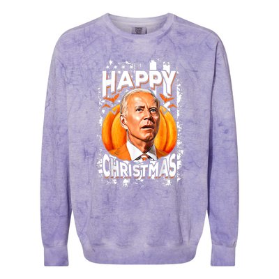 Joe Biden Confused Happy Christmas Funny Halloween Colorblast Crewneck Sweatshirt