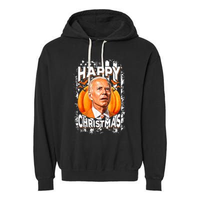 Joe Biden Confused Happy Christmas Funny Halloween Garment-Dyed Fleece Hoodie