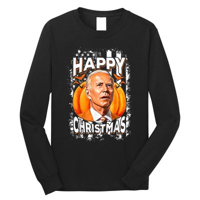 Joe Biden Confused Happy Christmas Funny Halloween Long Sleeve Shirt