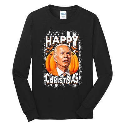 Joe Biden Confused Happy Christmas Funny Halloween Tall Long Sleeve T-Shirt