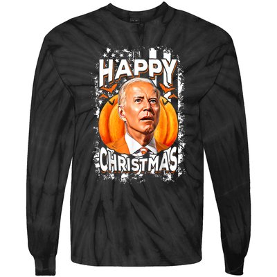 Joe Biden Confused Happy Christmas Funny Halloween Tie-Dye Long Sleeve Shirt