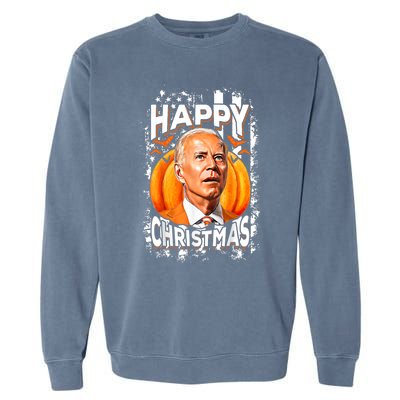 Joe Biden Confused Happy Christmas Funny Halloween Garment-Dyed Sweatshirt