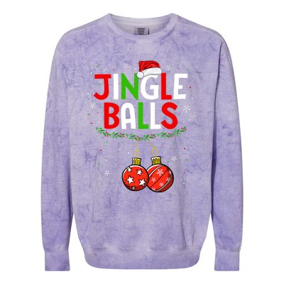 Jingle Balls Christmas Funny Matching Couple Jingle Balls Colorblast Crewneck Sweatshirt