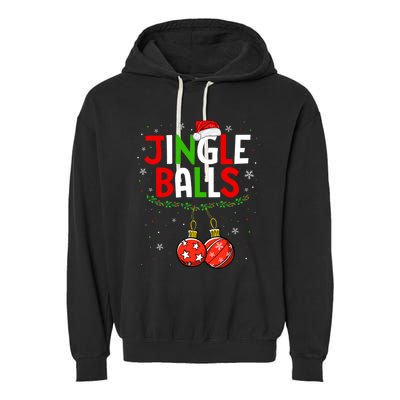 Jingle Balls Christmas Funny Matching Couple Jingle Balls Garment-Dyed Fleece Hoodie