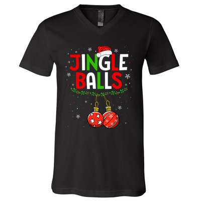 Jingle Balls Christmas Funny Matching Couple Jingle Balls V-Neck T-Shirt