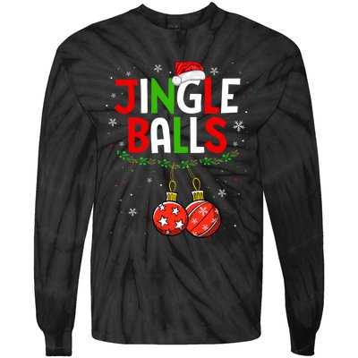 Jingle Balls Christmas Funny Matching Couple Jingle Balls Tie-Dye Long Sleeve Shirt