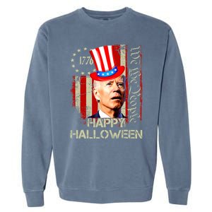 Joe Biden Confused Patriotic Merry Christmas For 4th Of July Garment-Dyed Sweatshirt