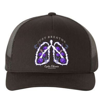 Just Breathe Cystic Fibrosis Awareness Yupoong Adult 5-Panel Trucker Hat