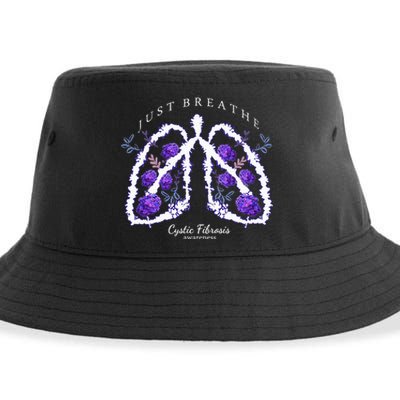 Just Breathe Cystic Fibrosis Awareness Sustainable Bucket Hat