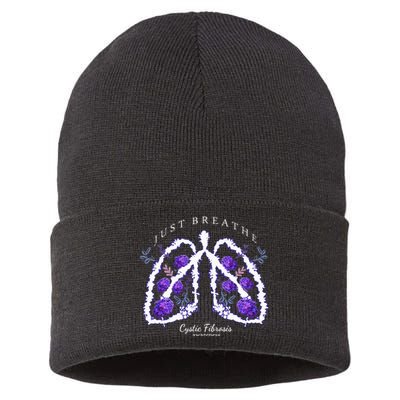 Just Breathe Cystic Fibrosis Awareness Sustainable Knit Beanie