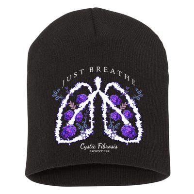 Just Breathe Cystic Fibrosis Awareness Short Acrylic Beanie