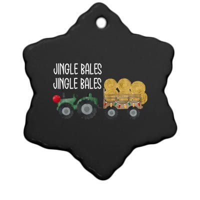 Jingle Bales Christmas Tree Tractor Farmer Farming Family Great Gift Ceramic Star Ornament