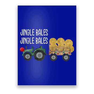 Jingle Bales Christmas Tree Tractor Farmer Farming Family Great Gift Poster