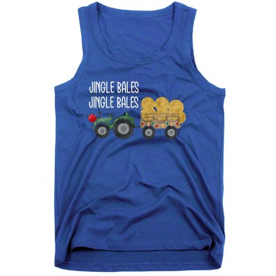 Jingle Bales Christmas Tree Tractor Farmer Farming Family Great Gift Tank Top