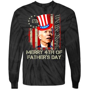 Joe Biden Confused Patriotic Merry Christmas For 4th Of July Tie-Dye Long Sleeve Shirt