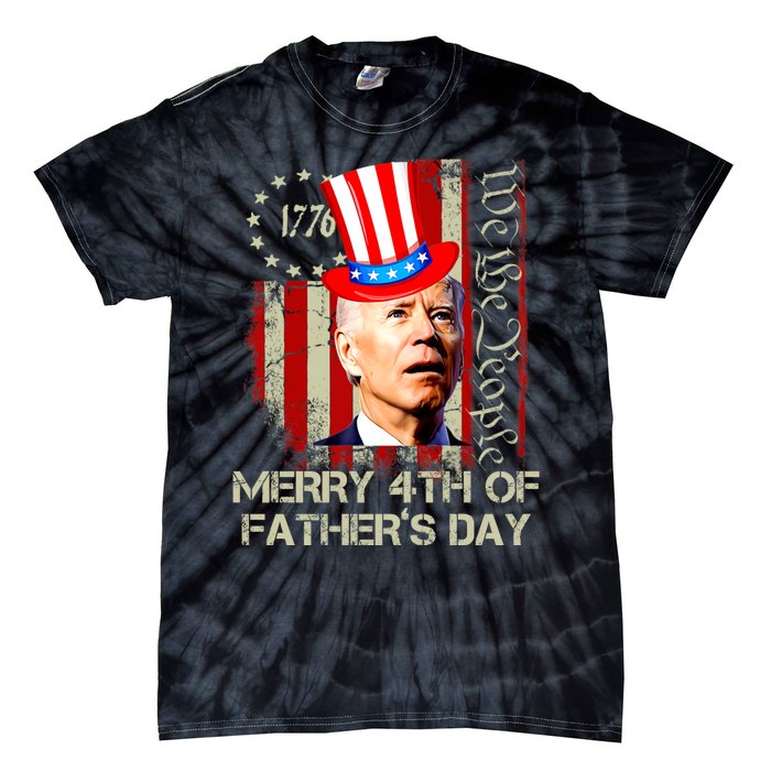 Joe Biden Confused Patriotic Merry Christmas For 4th Of July Tie-Dye T-Shirt