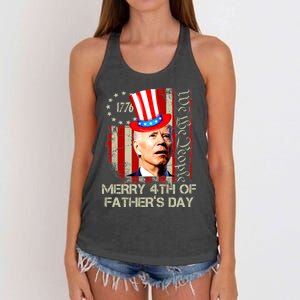 Joe Biden Confused Patriotic Merry Christmas For 4th Of July Women's Knotted Racerback Tank