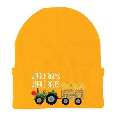 Jingle Bales Christmas Tree Tractor Farmer Farming Family Knit Cap Winter Beanie