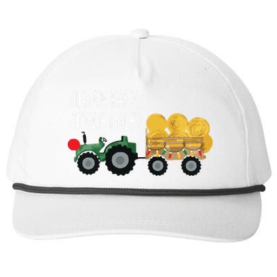 Jingle Bales Christmas Tree Tractor Farmer Farming Family Snapback Five-Panel Rope Hat