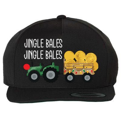 Jingle Bales Christmas Tree Tractor Farmer Farming Family Wool Snapback Cap