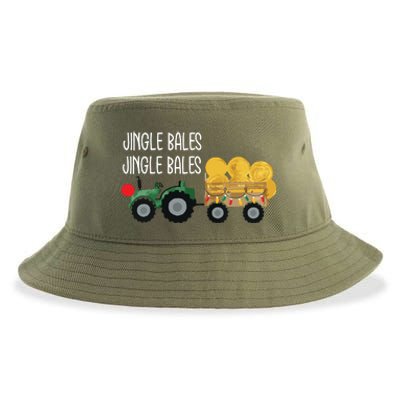 Jingle Bales Christmas Tree Tractor Farmer Farming Family Sustainable Bucket Hat