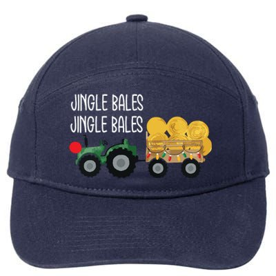 Jingle Bales Christmas Tree Tractor Farmer Farming Family 7-Panel Snapback Hat