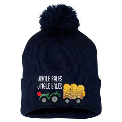 Jingle Bales Christmas Tree Tractor Farmer Farming Family Pom Pom 12in Knit Beanie