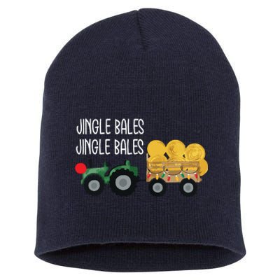 Jingle Bales Christmas Tree Tractor Farmer Farming Family Short Acrylic Beanie