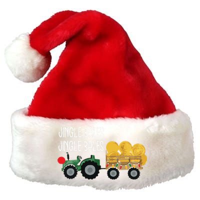 Jingle Bales Christmas Tree Tractor Farmer Farming Family Premium Christmas Santa Hat